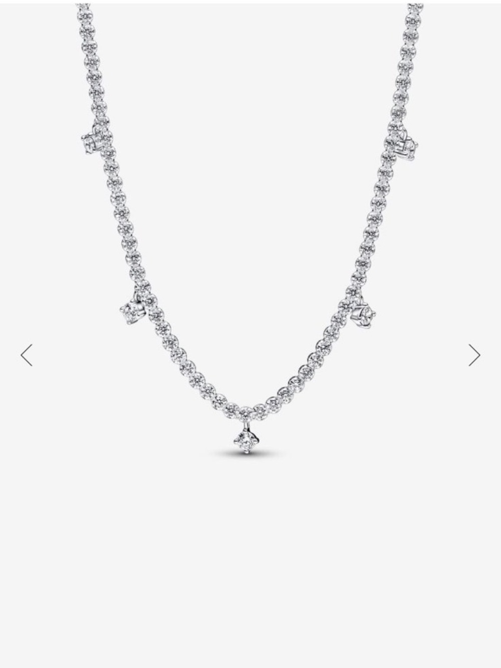 Pandora Diamond Pavé Tennis Necklace - Silver